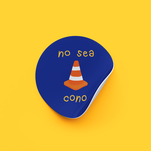 Sticker No sea cono